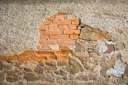 damaged house wall