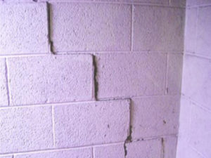 stair step cracks in a block foundation