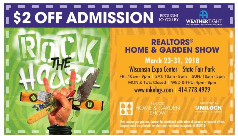 REALTORS Home & Garden Show 2018 coupon $2 off admission