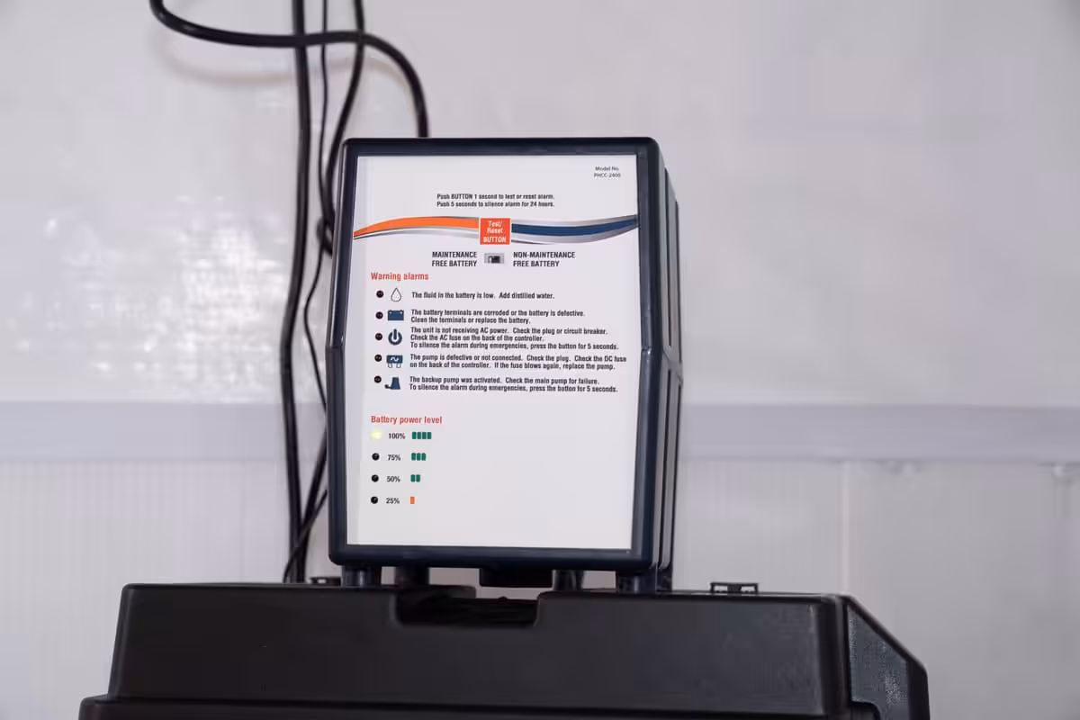 Battery backup for a sump pump