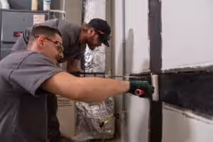 Carbon fiber strap application in a basement