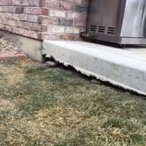 A void under a patio concrete slab