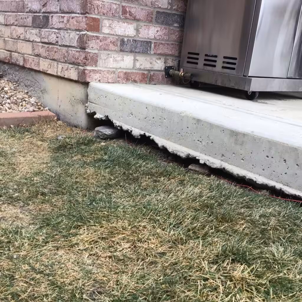 A void under a patio concrete slab