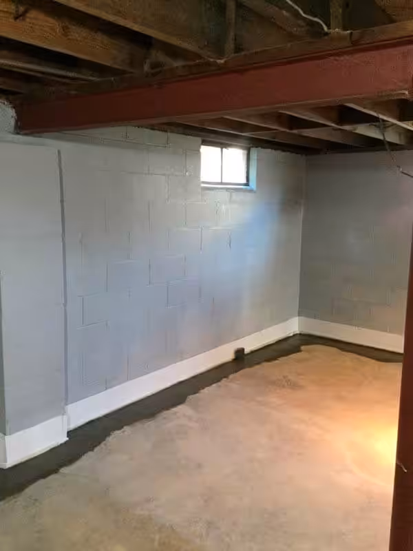 Basement wall after epoxy wall coating