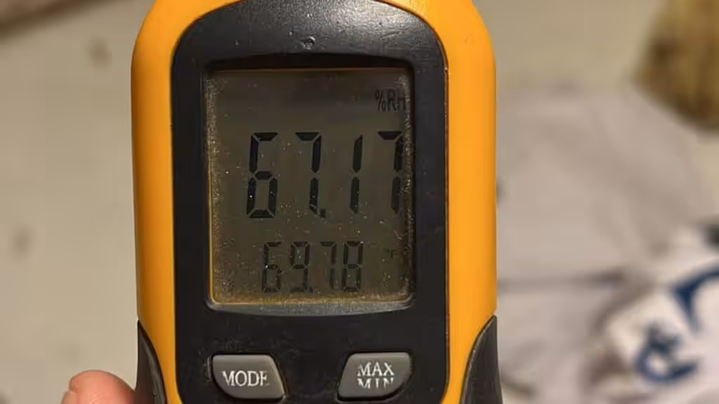 Humidity meter reading high in a basement