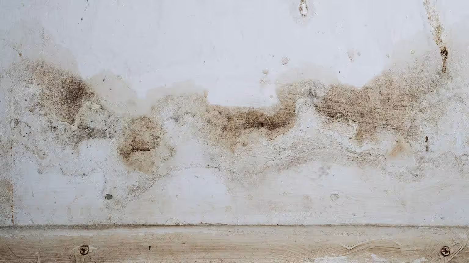 Discolored drywall from moisture damage