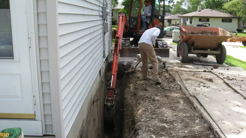 Basement wall excavation